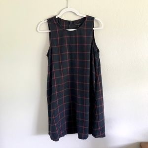SALE!! TCEC Navy & Red Plaid Flannel Dress